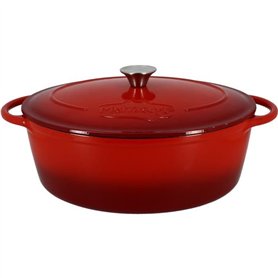 Cocotte - MENASTYL - 6020102 - Ovale - En fonte acier émaillé - Rouge - 6