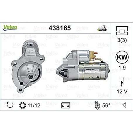 VALEO 438165 Démarreur Puissance nominale: 1