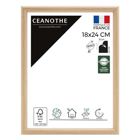 Ceanothe Cadre Photo 18x24 cm Bois Clair Naturel