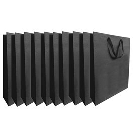 CREASTYL Ludi-Vin Lot de 10 Sacs en Papier Kraft Noir sans fenêtre pour 3 Bouteilles de vin