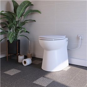 SANIPRO - WC Broyeur Intégré Setsan - Broyeur WC avec WC à Poser Inclus - Sans Réservoir de Chasse - 42 x 37 x 47 cm - Made in F