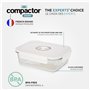 Lot de 3 boîtes sous vide alimentaire en verre avec couvercle hermétique - Pompe manuelle incluse - Dateur intégré - Compatibles