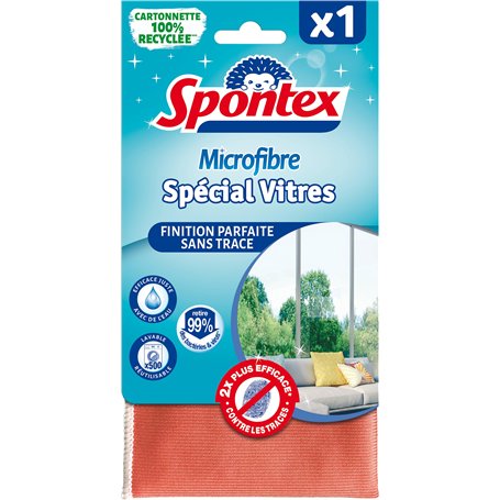 Spontex - Lavettes Microfibre Spécial Vitres (40 X 40 cm)