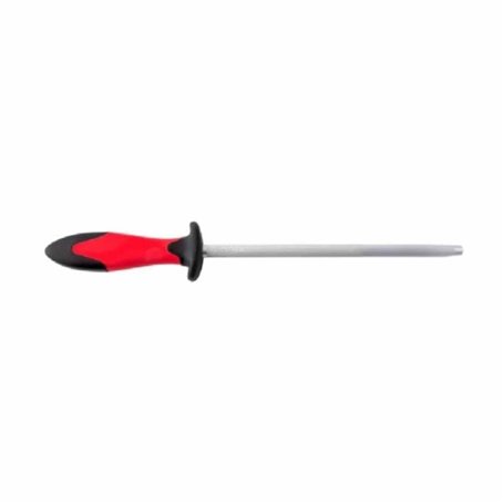 Fischer Fusil à aiguiser en acier 25cm grain standard manche rouge et gris - Fabriqué en France