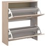 Meuble a chaussures 2 abattants - EASY LIFE - Chene - 66,5 x 78,5 x 25,1 - PARISOT