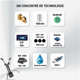 Téléphone portable pour personnes âgées Energizer H67GEU Octa Core 4 GB RAM 128 GB Noir 6