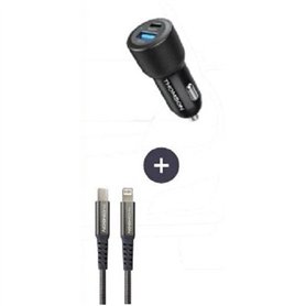 Pack chargeur + câble - THOMSON - Chargeur de voiture 60 W - Câble C vers L 5A - Longueur 1.5m