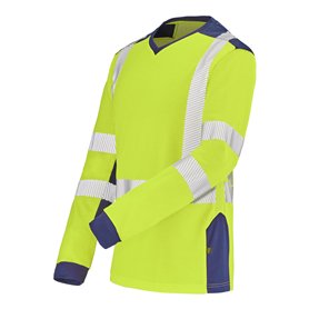 T shirt manches longues fluo SAFE XP HV jaune bleu marine T4 XL CEPOVETT 22 9T85 701 4 XL