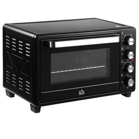 HOMCOM Mini four 1600 W 32 L - thermostat 230°C max - minuteur 60 min - 3 modes de cuisson - 4 accessoires inclus - acier inox.