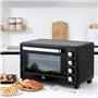 HOMCOM Mini four 1600 W 32 L - thermostat 230°C max - minuteur 60 min - 3 modes de cuisson - 4 accessoires inclus - acier inox. 