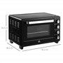 HOMCOM Mini four 1600 W 32 L - thermostat 230°C max - minuteur 60 min - 3 modes de cuisson - 4 accessoires inclus - acier inox. 