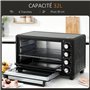 HOMCOM Mini four 1600 W 32 L - thermostat 230°C max - minuteur 60 min - 3 modes de cuisson - 4 accessoires inclus - acier inox. 