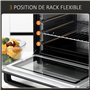 HOMCOM Mini four 1600 W 32 L - thermostat 230°C max - minuteur 60 min - 3 modes de cuisson - 4 accessoires inclus - acier inox. 