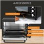 HOMCOM Mini four 1600 W 32 L - thermostat 230°C max - minuteur 60 min - 3 modes de cuisson - 4 accessoires inclus - acier inox. 