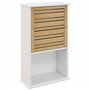 HOMCOM Armoire Murale de Salle de Bain avec Porte à Lattes en Bambou
