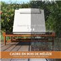 Outsunny Bain de Soleil en Bois Chaise Longue avec roulettes Dossier inclinable en 4 Positions Appui-tête et siège Large en text