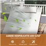 Outsunny Bain de Soleil en Bois Chaise Longue avec roulettes Dossier inclinable en 4 Positions Appui-tête et siège Large en text