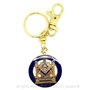 BOBIJOO Jewelry - Porte clé Franc-MaçonEquerre Compas Pavé maçonnique Colonnes Métal argenté et émail bleu