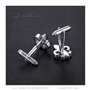 BOBIJOO JEWELRY - Paire Boutons de Manchette Fleur de Lys Argenté Symbole Patriote Royaliste