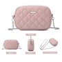 David Jones - Petit Sac Bandoulière Matelassé Femme - Mini Sac à Main Chaînes Porté Epaule Simili Cuir PU - Besace Sacoche Poche