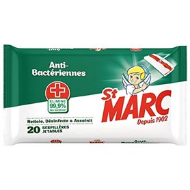 ST MARC - Serpillières Jetables Imprégnées Anti-Bactériennes Pack Éco - Lot De 4 - Vendu Par Lot De 4 - 80 Serpillières De Netto