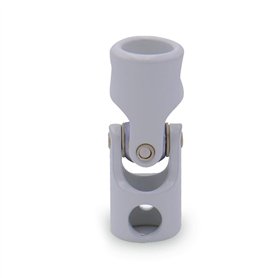Joint de cardan - Finition RAL 7035 - Diamètre 12 mm femelle - Genouillère d'entrainement et articulation - Acier gris - Deux vi