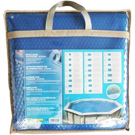Bâche a bulles pour piscine bois - UBBINK - Hexagonale 410 - Bleue - 400 microns