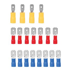OROK - Coffret de 18 cosses électriques pour Voiture - Lot de 18 cosses Plate mâle - 2.8 à 6.3mm - Rouge