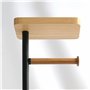 MSV - Combiné WC avec Support Smartphone TEIKI - Porte-Rouleau Papier WC Bambou & Acier + Brosse WC + Supporte 3 Rouleaux de Rec