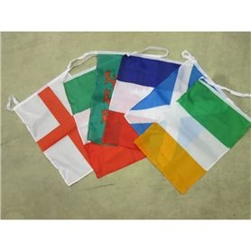 AZ FLAG - Guirlande Drapeau Tournoi des 6 Nations de Rugby - 4 Mètres avec 6 Drapeaux Six Nations De 45x30 cm - Fanions 100% Pol