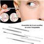 PARENCE.- Kit Nettoyage Oreille 6 Pièces avec Étui – Outils Cérumen Inoxydables, Réutilisables & Sûrs – Cure-Oreilles Métallique