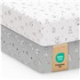 Sweety Fox – Lot de 2 Draps-Housses Lit Bébé en Jersey Doux – Draps Respirants pour Lit Standard