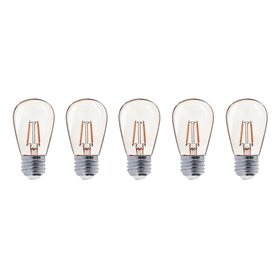 Lot de 5 ampoules LED E27 blanc chaud filament vintage compatible guirlande PARTY BULB FILAMENT H9cm