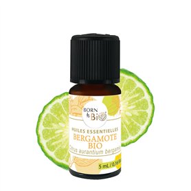BORN TO BIO Huile Essentielle de Bergamote Bio - 100% Pure & Naturelle - Calmante et Positivante - Favorise la Détente et Amélio