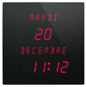 STAB HIGH TECH PARTS Horloge calendrier murale à LED rouges CT2828R– Excellente lisibilité – Repérage rapide et simple – Afficha