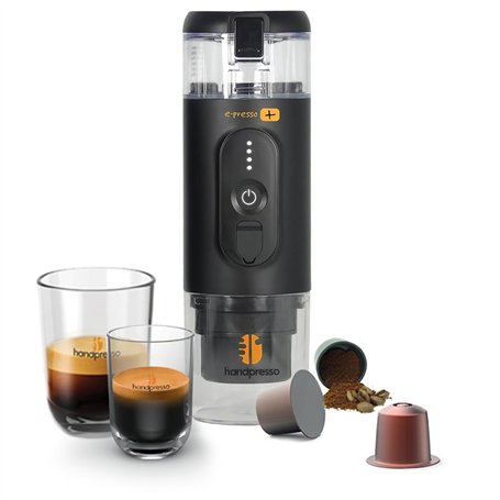 Handpresso - cafetière portable E-Presso+ 21710 | mini cafetiere electrique à batterie haute performance amovible/rechargeable U
