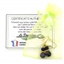 Paire de boucles d'oreilles pendantes avec pierres véritables d'obsidienn "oeil céleste" et obsidienne neige. Montage plaqué or 