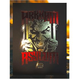 Batman artPrint - Affiche Batman Joker arkham asylium poster - Batman Joker DC comics dorure à chaud - licence officielle DC - a