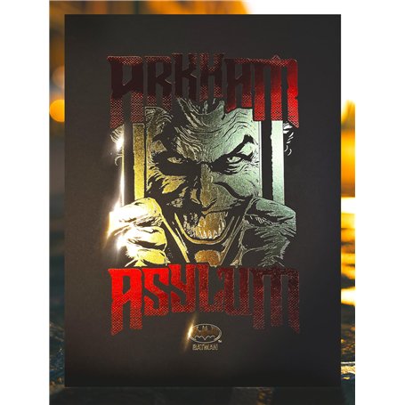 Batman artPrint - Affiche Batman Joker arkham asylium poster - Batman Joker DC comics dorure à chaud - licence officielle DC - a
