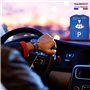 DISQUE STATIONNEMENT ZONE BLEUE avec Gratte Givre Pare Brise Voiture | Jauge de Profondeur de Pneu Auto | Jeton de Caddie | Disq