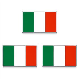 Lot de 3 Pins Drapeau Italien | Métal Argenté et Émaillé pour Vêtements | Broche Élégante Italie | Accessoire Patriotique | Pin'