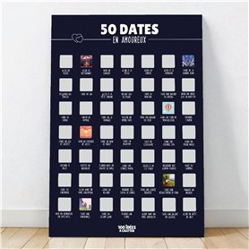 50 dates en amoureux - Affiche à gratter (Cadeau ideal pour Saint Valentin