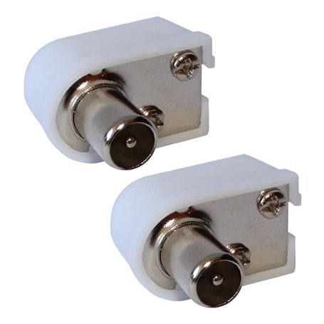AERZETIX: 2X Connecteur prise - fiche antenne - TV coudée - 9