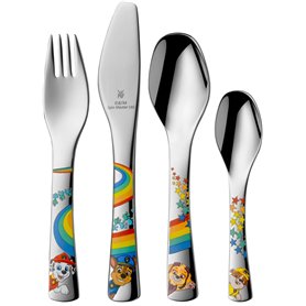 WMF Paw Patrol Lot de 4 couverts pour enfant en acier inoxydable Cromargan poli Passe au lave-vaisselle
