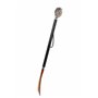 Chausse-pied design 70 cm avec poignée en forme de lion argenté - Tige en bois noir avec dragonne - L'accessoire élégant