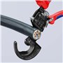Knipex Coupe-câbles à cliquet noire laquée, avec gaines bi-matière 250 mm (carte LS/blister) 95 31 250