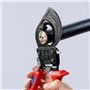 Knipex Coupe-câbles à cliquet noire laquée, avec gaines bi-matière 250 mm (carte LS/blister) 95 31 250