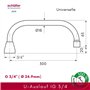 400114 Schläfer | Bec de Robinet Mural Universel Chromé avec aérateur en forme de U pour eau sanitaire, Longueur 300 mm, Raccord