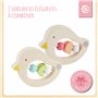 Bieco Oiseau anneau de dentition bébé en bois, 10 cm | A partir de 0 mois | Anneau de préhension bébé en bois avec perles en boi