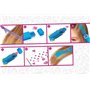 Lena 42536 – Fashion Cheveux Craie Set de 5 Couleurs et 126 Tatouages – Cheveux Violet/Vert/Rose/Jaune/Bleu